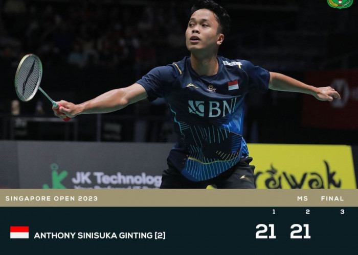 GINTING MEMANG OKE! Kalahkan Anders Antonsen, Anthony Ginting Juara Singapore Open 2023