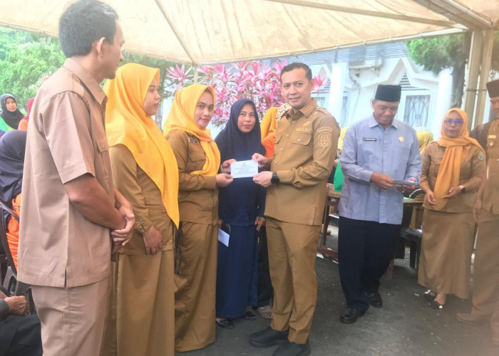 Wabup Tanjabtim Serahkan Bantuan Baznas ke 4.350 Pegawai Non-ASN
