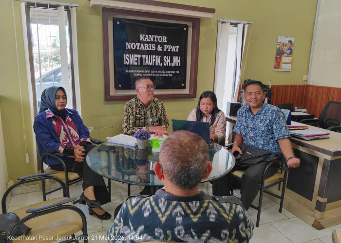 Kanwil Kemenkum Jambi Lakukan Koordinasi dan Klarifikasi Layanan Fidusia Bersama Notaris
