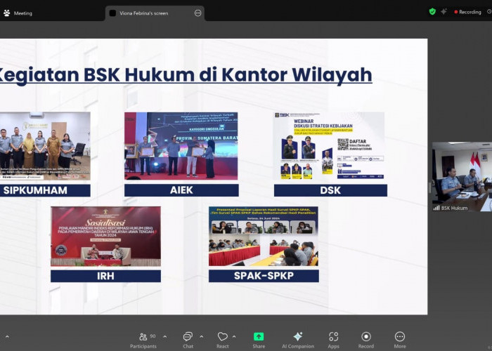 Kanwil Kemenkum Jambi Ikuti Pembahasan Pengukuran Capaian Kinerja BSK Hukum