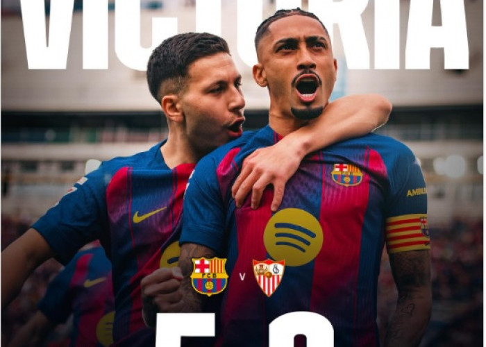 Barcelona Bantai Sevilla 5-2, Raphinha Cetak Tiga Gol