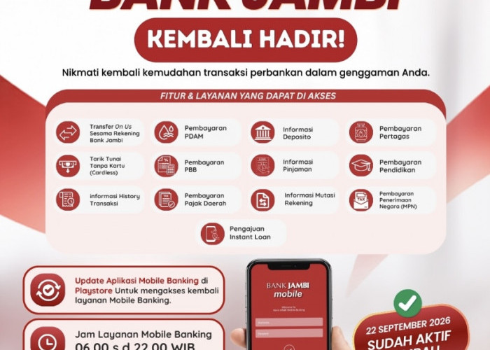 Mobile Banking Aktif Kembali, Bukti Komitmen Bank Jambi pada Keamanan, Literasi, & Kontinuitas Layanan Publik