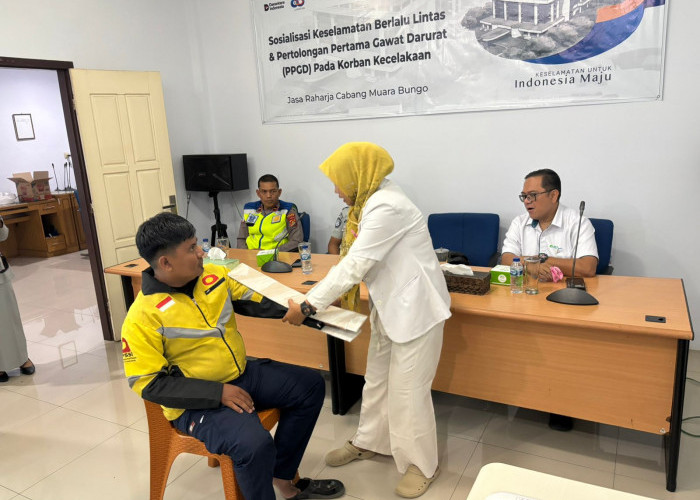 Jasa Raharja Cabang Muara Bungo Gelar Sosialisasi Penjaminan Korban Kecelakaan Lalu Lintas dan Pelatihan