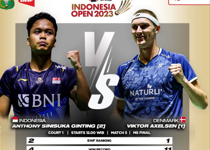  Anthony Ginting Tantang Viktor Axelsen di Partai Final Indonesia Open 2023