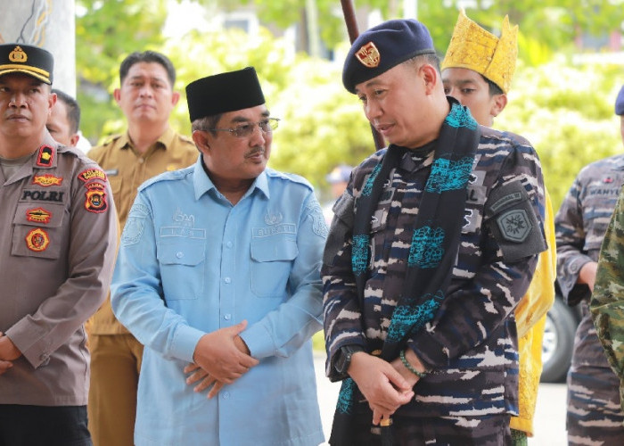 Bupati Anwar Sadat Sambut Kunker Danlanal Palembang, Perkuat Sinergi Keamanan Maritim
