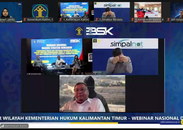 Kanwil Kemenkum Jambi Ikuti Webinar Nasional DSK yang Digelar oleh Kanwil Kemenkum Kalimantan Timur