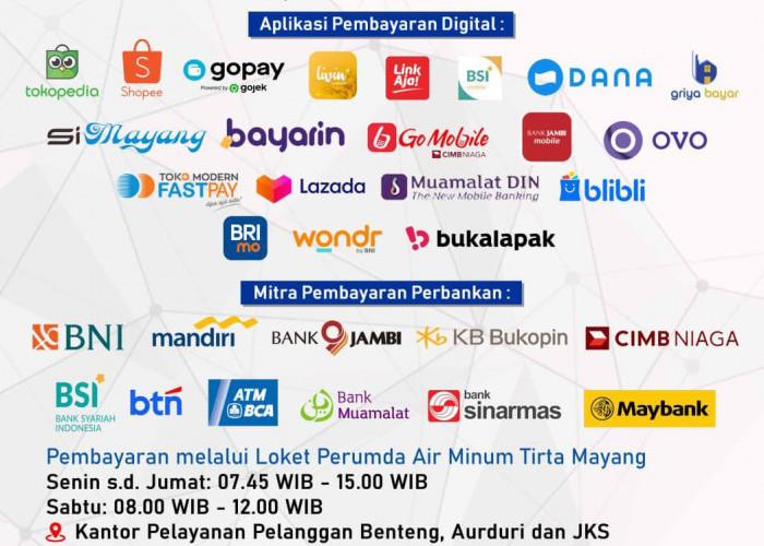 Bayar Rekening Air Tirta Mayang Kini Semakin Mudah, Bisa Lewat QRIS hingga Marketplace