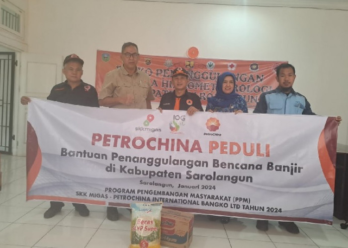 SKK Migas PetroChina Bangko Berikan Bantuan Korban Banjir, BPBD Sarolangun Ucapkan Terima Kasih