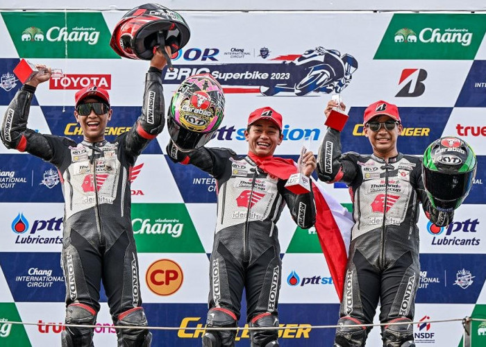Bikin Bangga, Pebalap Astra Honda Kembali Bikin Merah Putih Berkibar di Thailand Talent Cup 