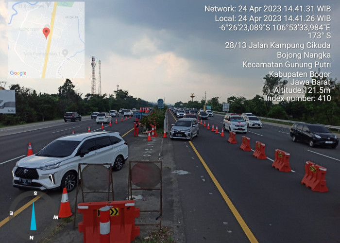 Tol Jagorawi Arah Jakarta Diberlakukan Contraflow Mulai Km 21+900 Sampai Dengan Km 8+800 