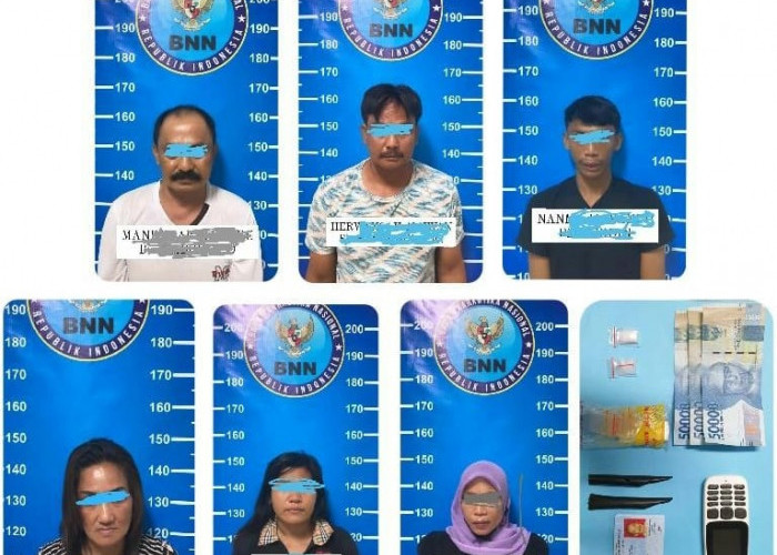 Sepasang Pasutri Pengedar Sabu dan Lima Orang Pemakai Diamankan BNNP Jambi