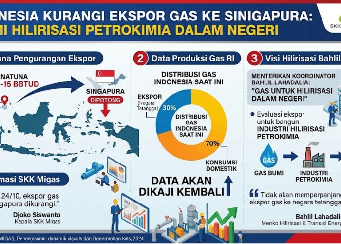 Indonesia Resmi Kurangi Ekspor Gas ke Singapura untuk Dorong Hilirisasi Dalam Negeri