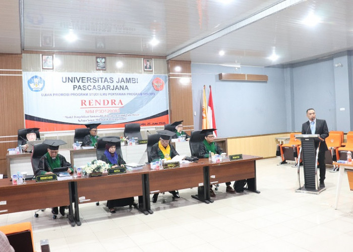Raih Nilai A, Rendra Lulus sebagai Doktor Ilmu Pertanian Universitas Jambi