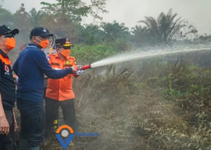 Dampingi Gubernur, Bupati Hurmin Ikut Padamkan Api di Lokasi Karhutla