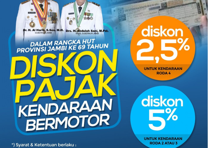 HUT Provinsi Jambi, Bayar Pajak Sebelum Jatuh Tempo Dapat Diskon