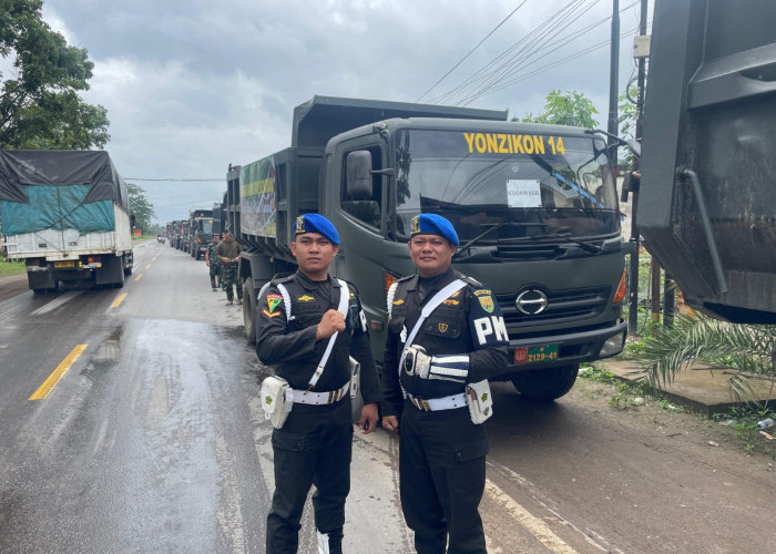 Denpom II/2 Jambi Pastikan Konvoi Sermat Penanggulangan Bencana Sumatra Melaju Aman