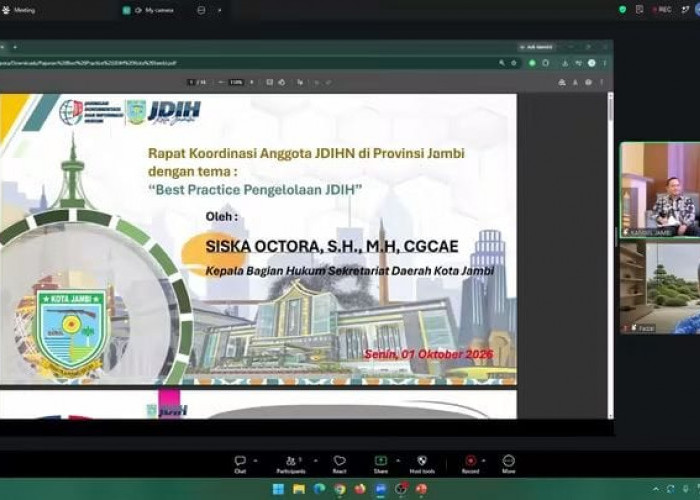 Perkuat Sinergi dan Kualitas Pengelolaan JDIH, Kanwil Kemenkum Jambi Gelar Rakor Anggota JDIHN