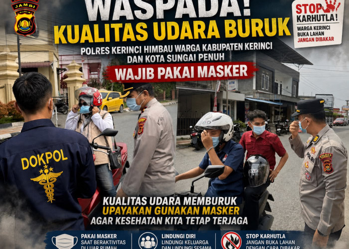 Udara Memburuk, Polres Kerinci Aksi Nyata Bagikan 700 Masker Gratis