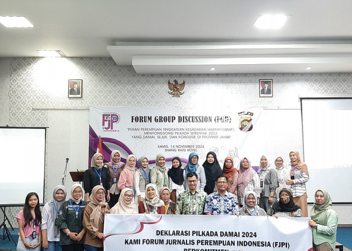 Polda Jambi Bersama FJPI Jambi Gelar FGD, Bahas Peran Perempuan dalam Menjaga Keamanan Pilkada 2024