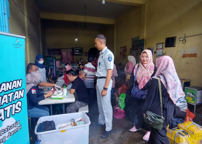 Pemudik Jurusan Bengkulu di PO Beringin Cek Kesehatan Gratis Bersama Jasa Raharja Jambi