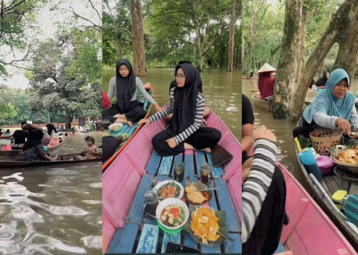 Viral Pasar Terapung di Candi Muaro Jambi Bisa Makan Cilok di Atas Perahu nan Estetik