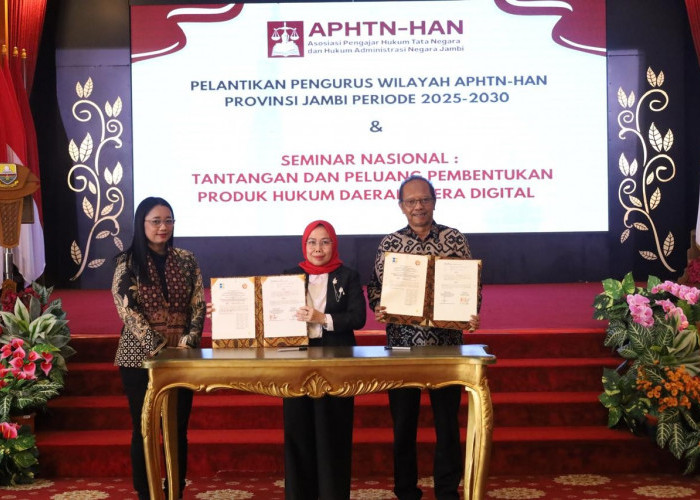 Pelantikan APHTN-HAN Jambi, UNJA Ikut Memperkuat Pendidikan Hukum dan Digitalisasi