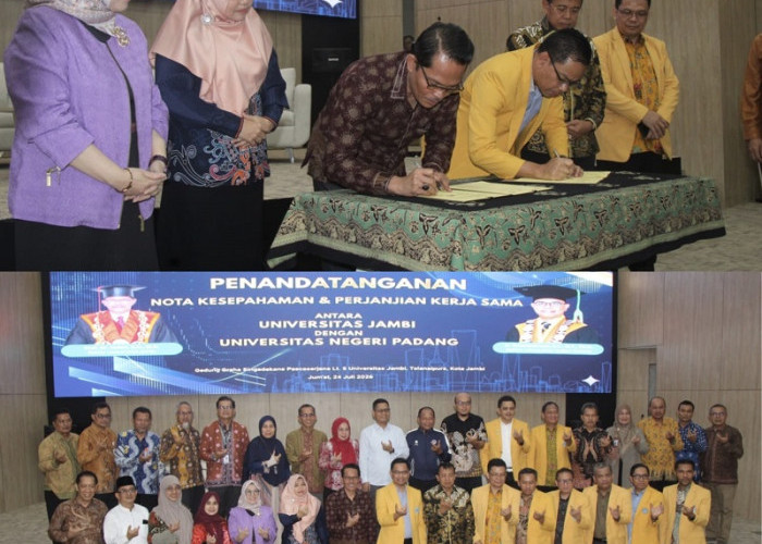 UNJA dan UNP Perkuat Kolaborasi melalui Penandatanganan MoU Tri Dharma Perguruan Tinggi