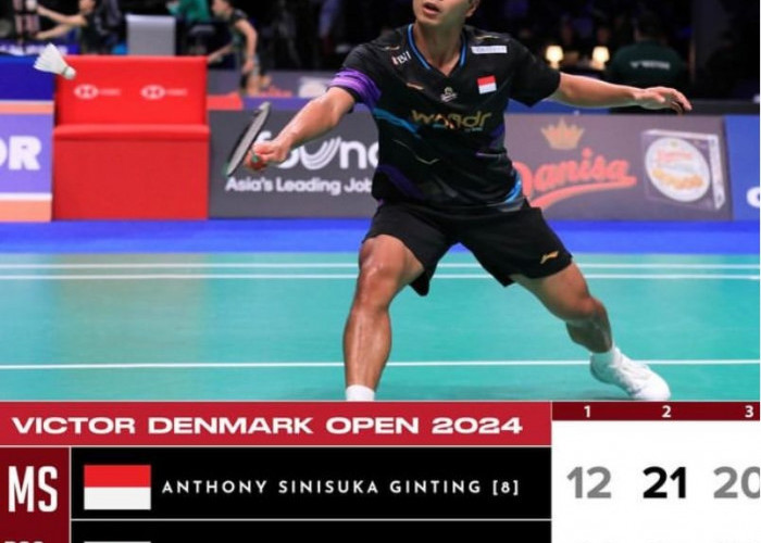  Ditekuk Kenta Nishimoto, Anthony Sinisuka Langsung Terhenti di Babak Pertama Denmark Open 2024