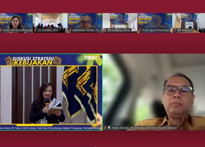 Perkuat Evaluasi Kebijakan Hukum, Kanwil Kemenkum Jambi Ikuti DSK Babel tentang Pemeriksaan Majelis Pengawas