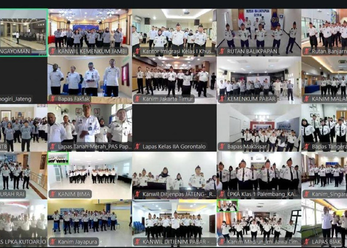 Perkuat Konsolidasi & Kolaborasi, Kanwil Kemenkum Jambi ikuti Apel Bersama di Lingkungan Kemenko Kumham Imipas