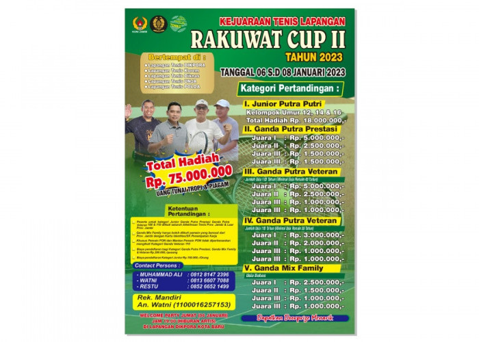 Rakuwat Cup II Tahun 2023 Perebutkan Total Hadiah Puluhan Juta Rupiah