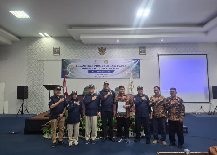 Pelantikan Pengurus Kabiogama Jambi Periode 2026–2031, Bayu Kurniawan Jadi Ketua Korwil Kabiogama Termuda