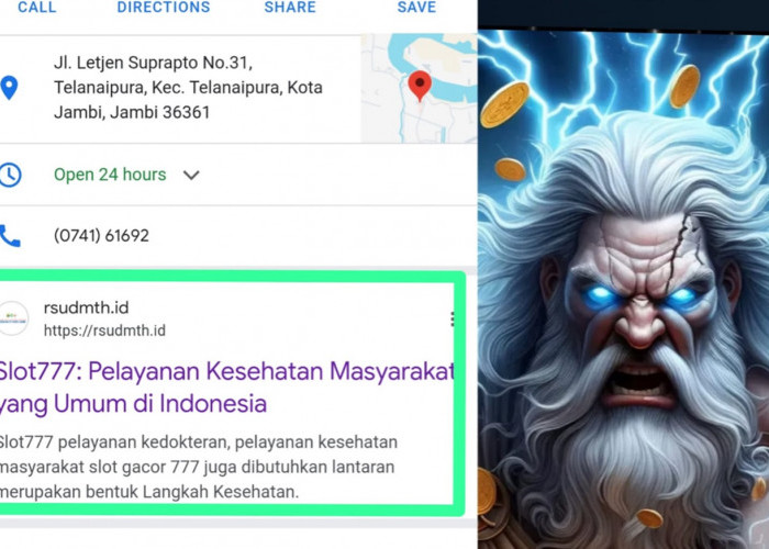 Situs RS Raden Mattaher Jambi Diserang Iklan Slot Gacor