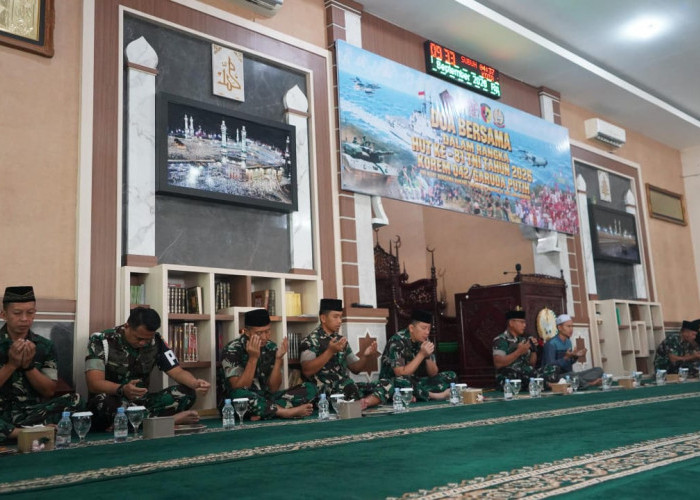 Peringati HUT Ke-81 TNI, Korem 042/Gapu Gelar Doa Bersama di Masjid At-Taqwa