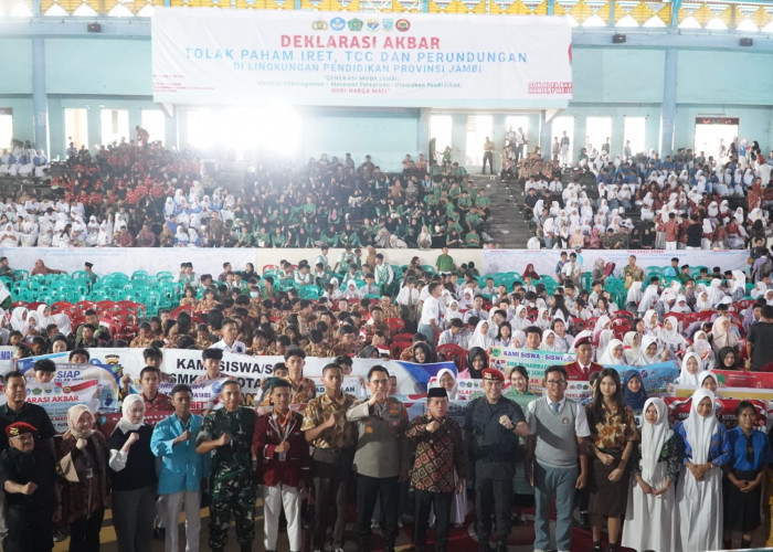 Belasan Ribu Pelajar Jambi Deklarasi Tolak IRET, TCC dan Bullying