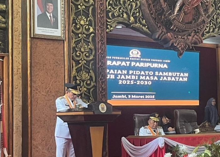 Ini Poin Pidato Perdana Sambutan Gubernur Jambi Al Haris Masa Jabatan 2025 - 2030 di Paripurna DPRD