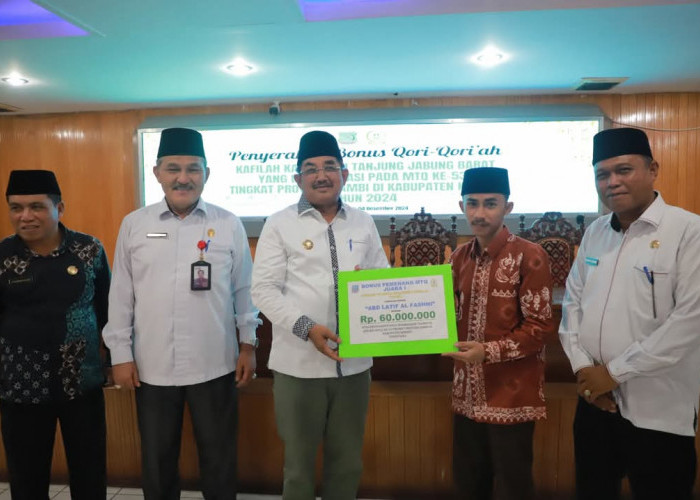 Pemkab Tanjab Barat Beri Bonus kepada Peserta MTQ Berprestasi