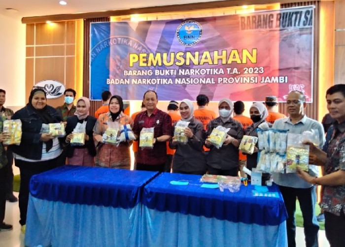 BNNP Jambi Musnahkan 10,7 Kg Sabu dan Ribuan Ekstasi 