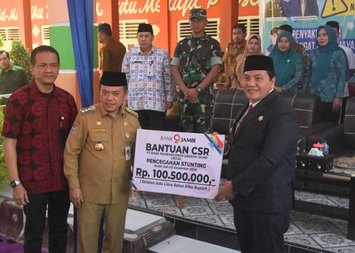 Bank Jambi Serahkan CSR Pencegahan Stunting Senilai Rp 100 Jutaan untuk Kabupaten Sarolangun