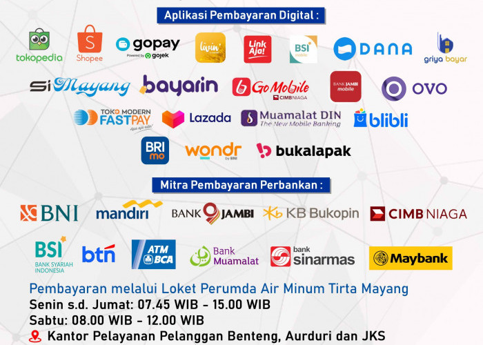 Bayar Rekening Air Tirta Mayang Kini Semakin Mudah, Bisa Lewat QRIS hingga Marketplace