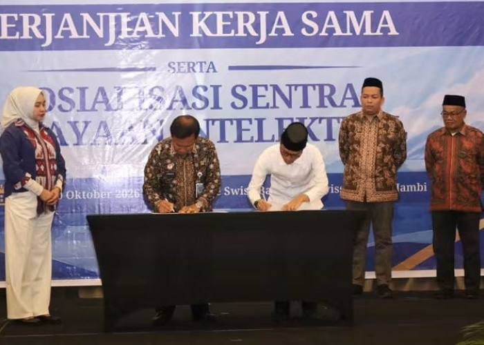 Bangun Ekosistem Kekayaan Intelektual, Kanwil Kemenkum Jambi Teken MoU dan PKS Lintas Sektor