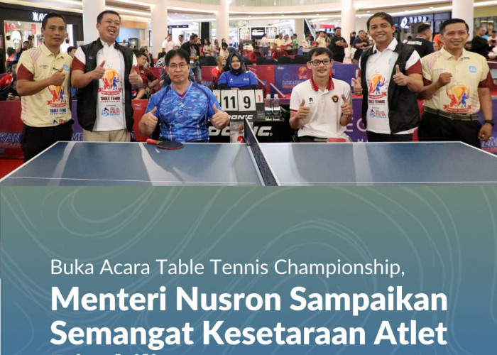 Buka Acara Table Tennis Championship, Menteri Nusron Sampaikan Semangat Kesetaraan Atlet Disabilitas