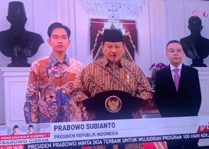 Presiden Prabowo Umumkan Nama-Nama Menteri Kabinet Merah Putih, Berikut Daftarnya