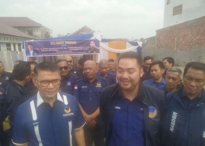 Prananda Surya Paloh Hadiri Peletakan Batu Pertama, NasDem Jambi Segera Miliki Kantor Permanen