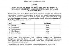 Lima Besar Diumumkan, Ini Nama-nama Calon Direksi Tirta Mayang