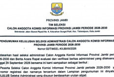 87 Orang Lolos Seleksi Administrasi Komisi Informasi Jambi 2026-2030, Berikut Nama-Namanya 