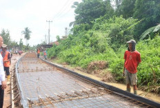 Bupati BBS Tinjau Pembangunan Jalan di Sungai Gelam