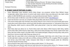 Pengumuman Kedua Lelang Eksekusi Hak Tanggungan BRI Debitur Atas Nama Alex Sander