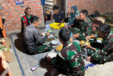 Satgas TMMD Ke 127 Kodim 0415/Jambi Gelar Buka Puasa Bersama Orang Tua Asuh di Desa Petajen