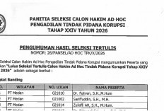 Berikut Daftar 190 Peserta Lulus Seleksi Tertulis Calon Hakim Ad Hoc Tipikor Tahap XXIV Tahun 2026